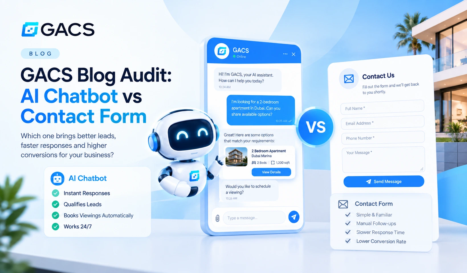 AI chatbot vs contact form comparison for lead generation
