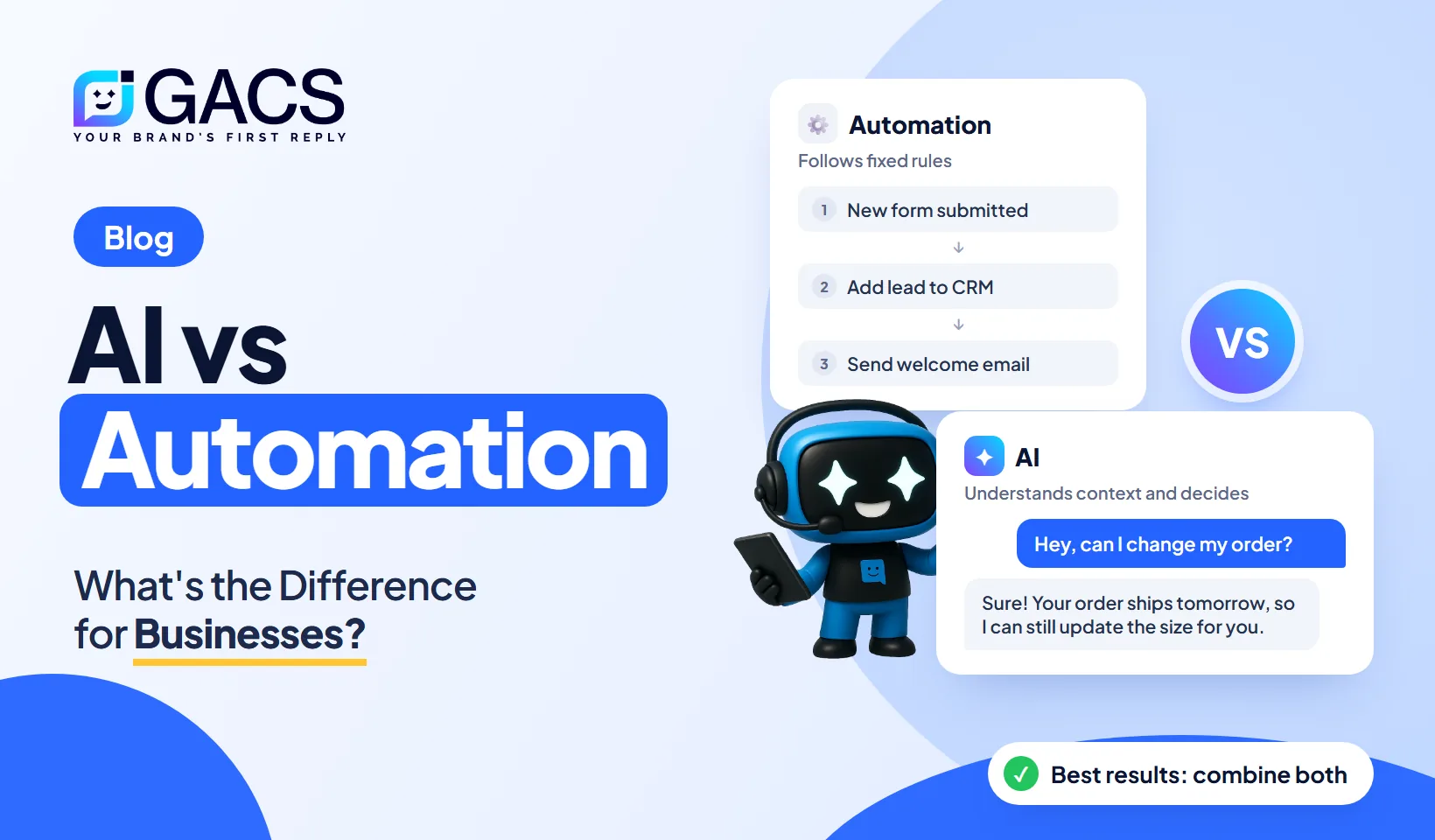 AI vs automation: rule-based automation compared with AI that understands context
